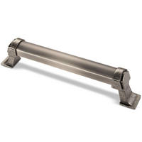 MÖBELGRIFF BA 160mm Silber antik Vintage-Look Dunkel gebürstet abgerundet - Silberfarben, Metall (2.4/4.2/18.8cm) - Livingpoint24