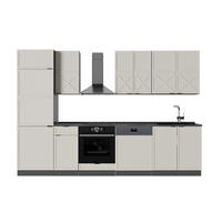 KÜCHENZEILE Fame-Line GrauBeige/Anthrazit 300 cm , AP Anthrazit - Greige/Anthrazit, Holzwerkstoff (300/206.8/60cm) - Vicco