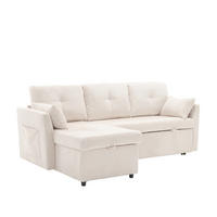 ECKSOFA DE-33735 L-Form mit Stauraum Beige - Beige, Holzwerkstoff (206/108cm) - ComfortXL