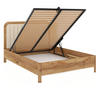 MASSIVHOLZBETT Modena mit Lattenrost und Bettkasten, Eiche - lackiert, Naturfarben/Ecru, 160x200 - Ecru/Eichefarben, Eichenholz/Holz (160/200cm) - Visby