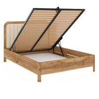 MASSIVHOLZBETT Modena mit Lattenrost und Bettkasten, Eiche - lackiert, Naturfarben/Ecru, 180x200 - Ecru/Eichefarben, Eichenholz/Holz (180/200cm) - Visby