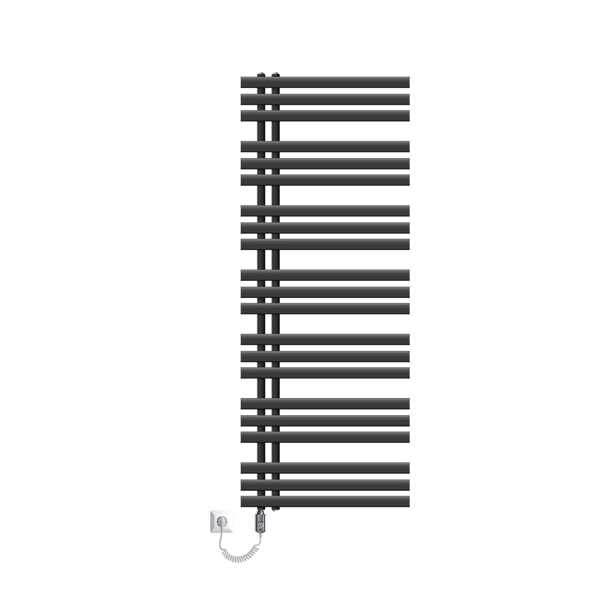 BADHEIZKÖRPER elektrisch Iron EM 600x1600 mm Anthrazit mit Heizstab 1200W - Anthrazit, Metall (60/160/3cm) - LuxeBath