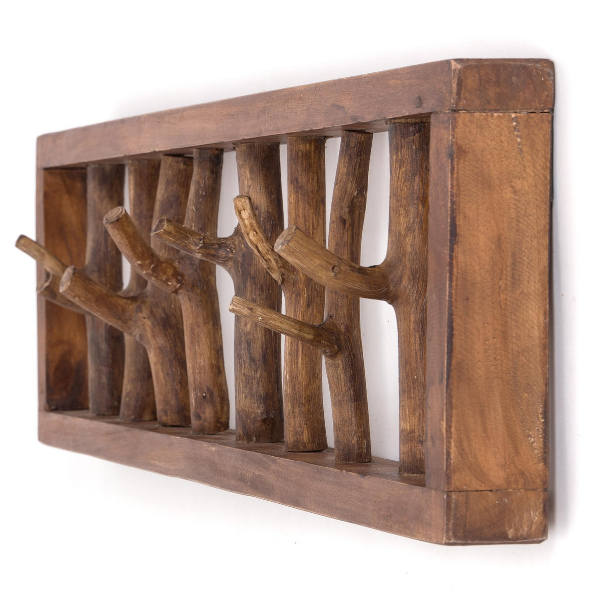 WANDGARDEROBE TREIBHOLZ UNIKAT Recyclingholz naturfarben - Naturfarben, Holz (80/22/12cm) - DESIGN DELIGHTS