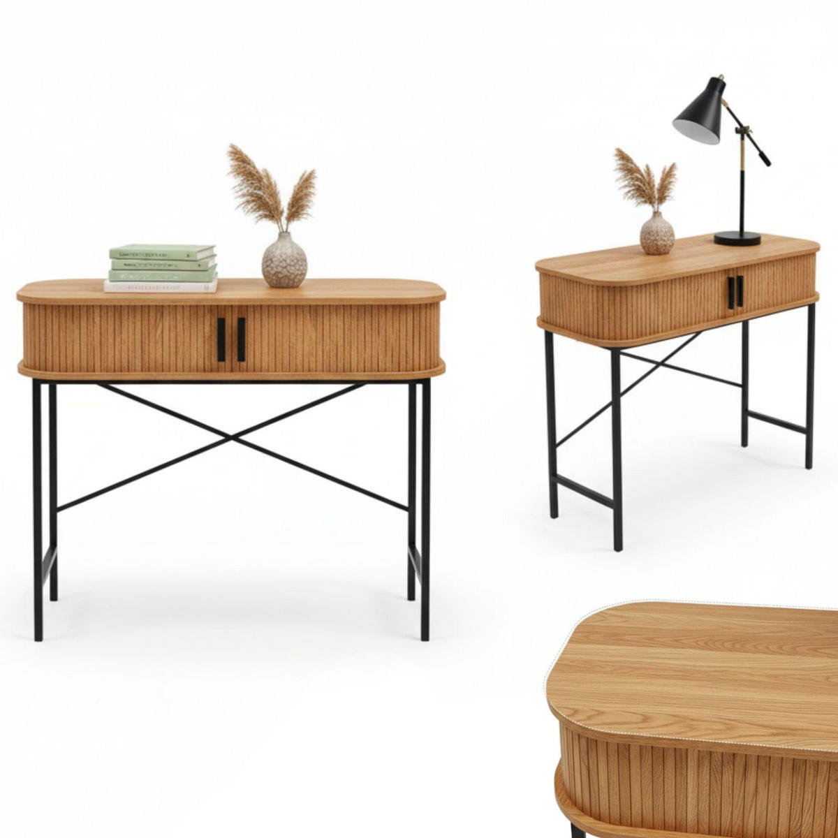 KONSOLE Scava, 100/35/80,5 cm - Braun, Holzwerkstoff (35/80.5/100cm) - EDAXO