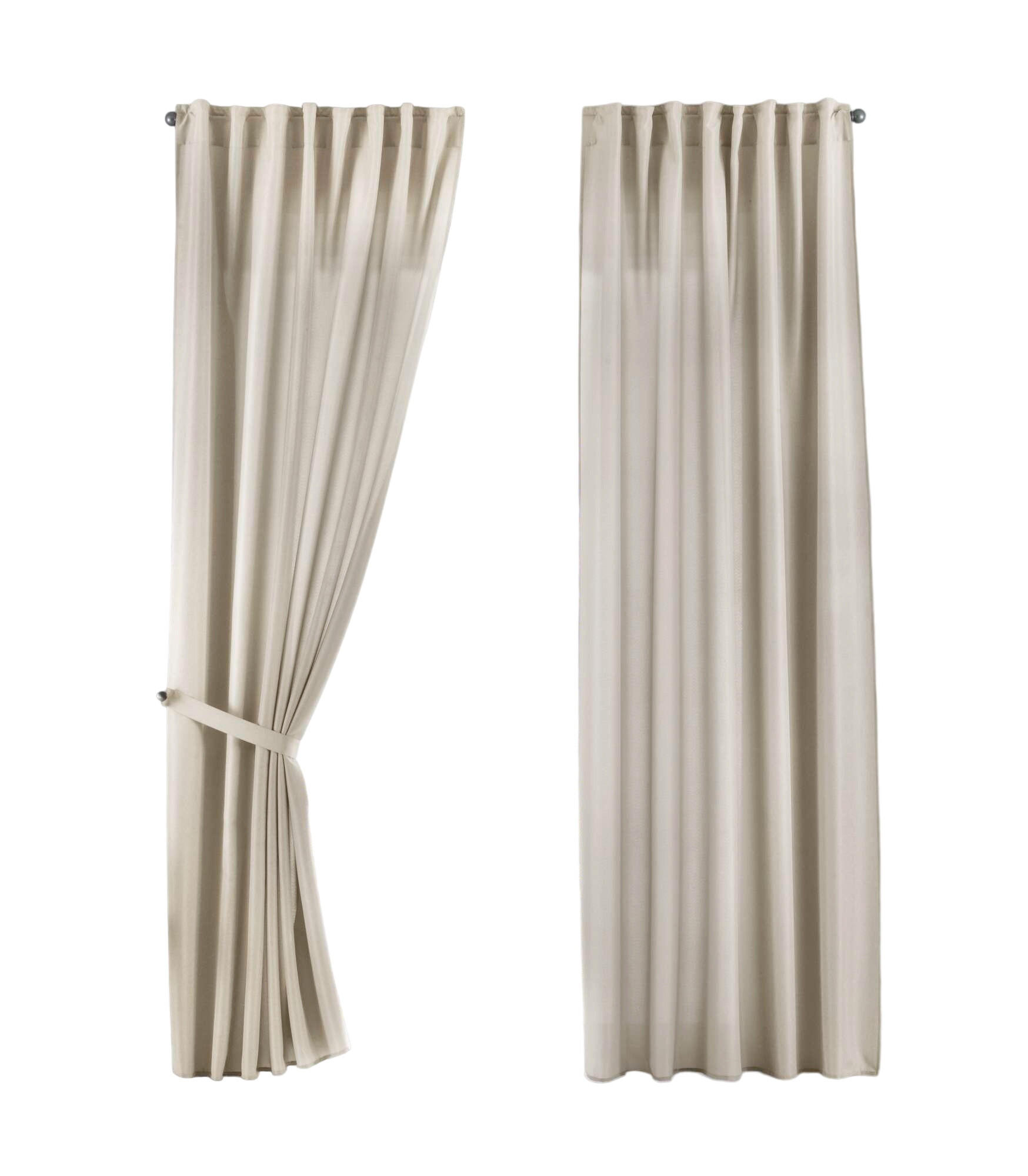 SCHLAUFENGARDINE 2ER SET »Jena« HxB 225x140 cm Sand - Sandfarben, Textil (140/225cm) - Gardinenbox