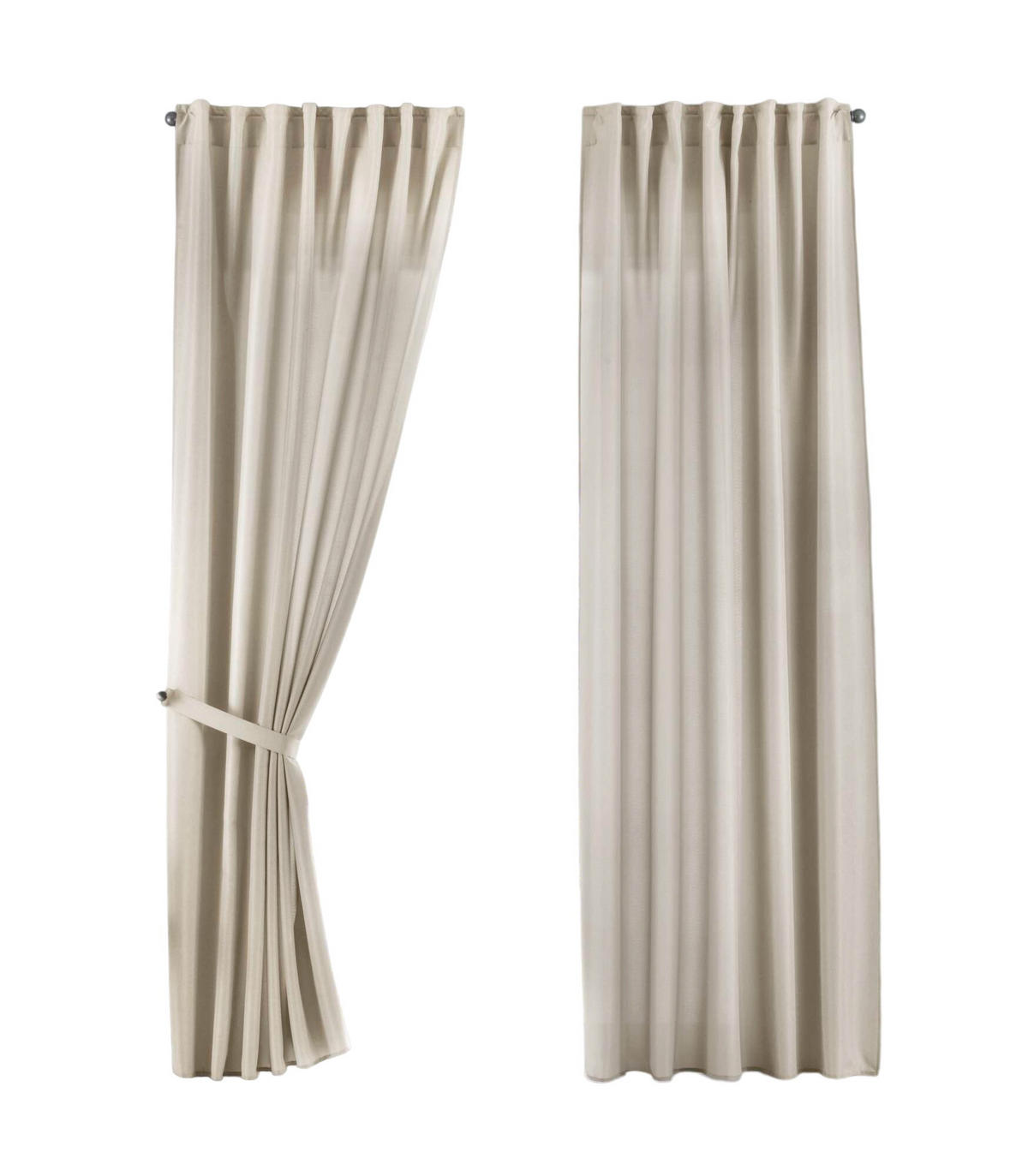 SCHLAUFENGARDINE 2ER SET »Jena« HxB 225x140 cm Sand - Sandfarben, Textil (140/225cm) - Gardinenbox