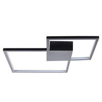 DECKENLEUCHTE Oksu 54/54/6 cm - Schwarz, Metall (54/54/6cm) - Beliani