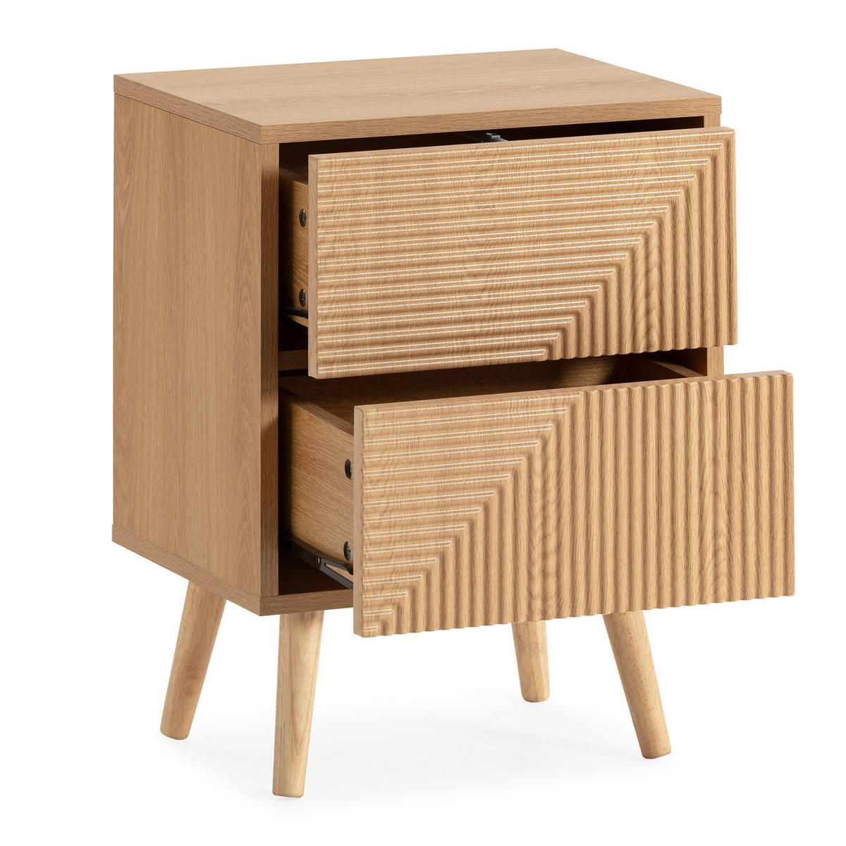 NACHTTISCH Telmo 2 schubladen Eichenfarbe - Honigeiche, Holzwerkstoff (40/55/30cm) - VS Venta-stock