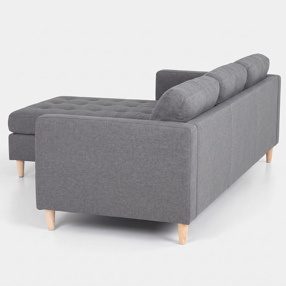 HÖRNSOFFA Marino för 3 personer 219 x 151 x 80 cm – ljusgrå - Grå/Ljusgrå, Textil (219/151cm) - ebuy24