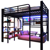 HOCHBETT 140/200 cm Schwarz aus Metall mit LED-Lichtleiste - Schwarz, Metall (140/200cm) - OKMYHOME