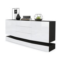 SIDEBOARD City Fronten in Weiß Hochglanz - Weiß Hochglanz, Holzwerkstoff (178/82/39cm) - Vladon