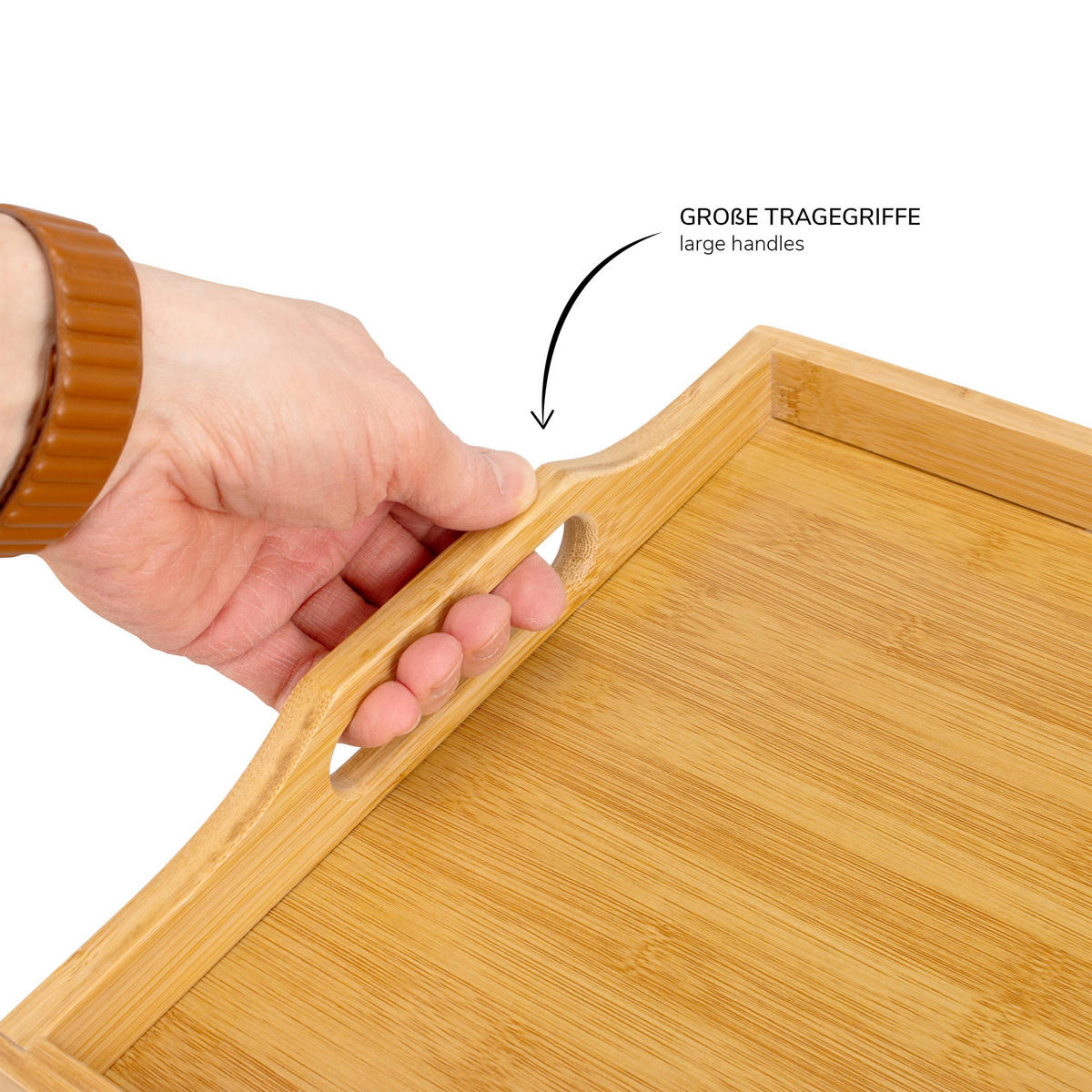 SERVIERTABLETT, Bambus - Braun, Holz (43/10/31cm) - bremermann