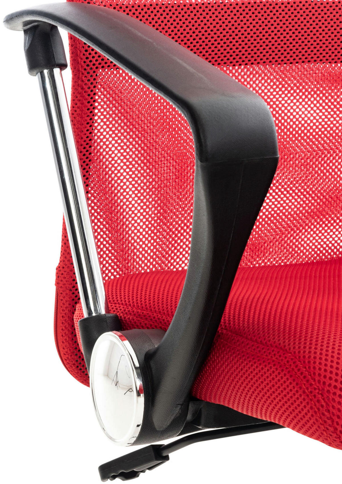 BÜROSTUHL Waterloo, Kunstleder Rot - Rot, Textil/Metall (60/118/53cm) - TPFLiving