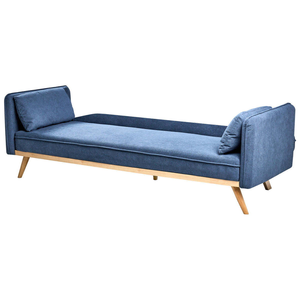 RAZVLAČNA SOFA tkanina plavi Asaa - plava/smeđa, tekstil (205/76/80cm) - Beliani