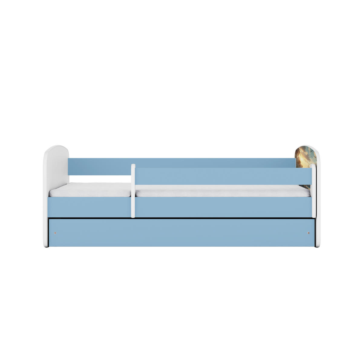 KINDERBETT Schiff mit Schublade und Matratze 160/80 - Blau, Holzwerkstoff (80/160cm) - RAUMHIRSCH FURNITURE