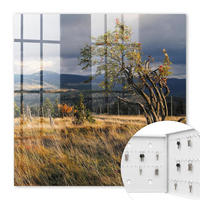 SCHLÜSSELBOX Weiß 30x30 cm – Türöffnung nach rechts - Herbstlandschaft - Grün, Metall (30/30/5cm) - TULUP