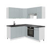 ECKKÜCHE Fame-Line Hellblau-grau/Weiß 160 x 190 cm, AP Anthrazit - Blaugrau/Weiß, Holzwerkstoff (190/81.6/60cm) - Vicco