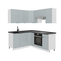 ECKKÜCHE Fame-Line Hellblau-grau/Weiß 160 x 190 cm, AP Anthrazit - Blaugrau/Weiß, Holzwerkstoff (190/81.6/60cm) - Vicco