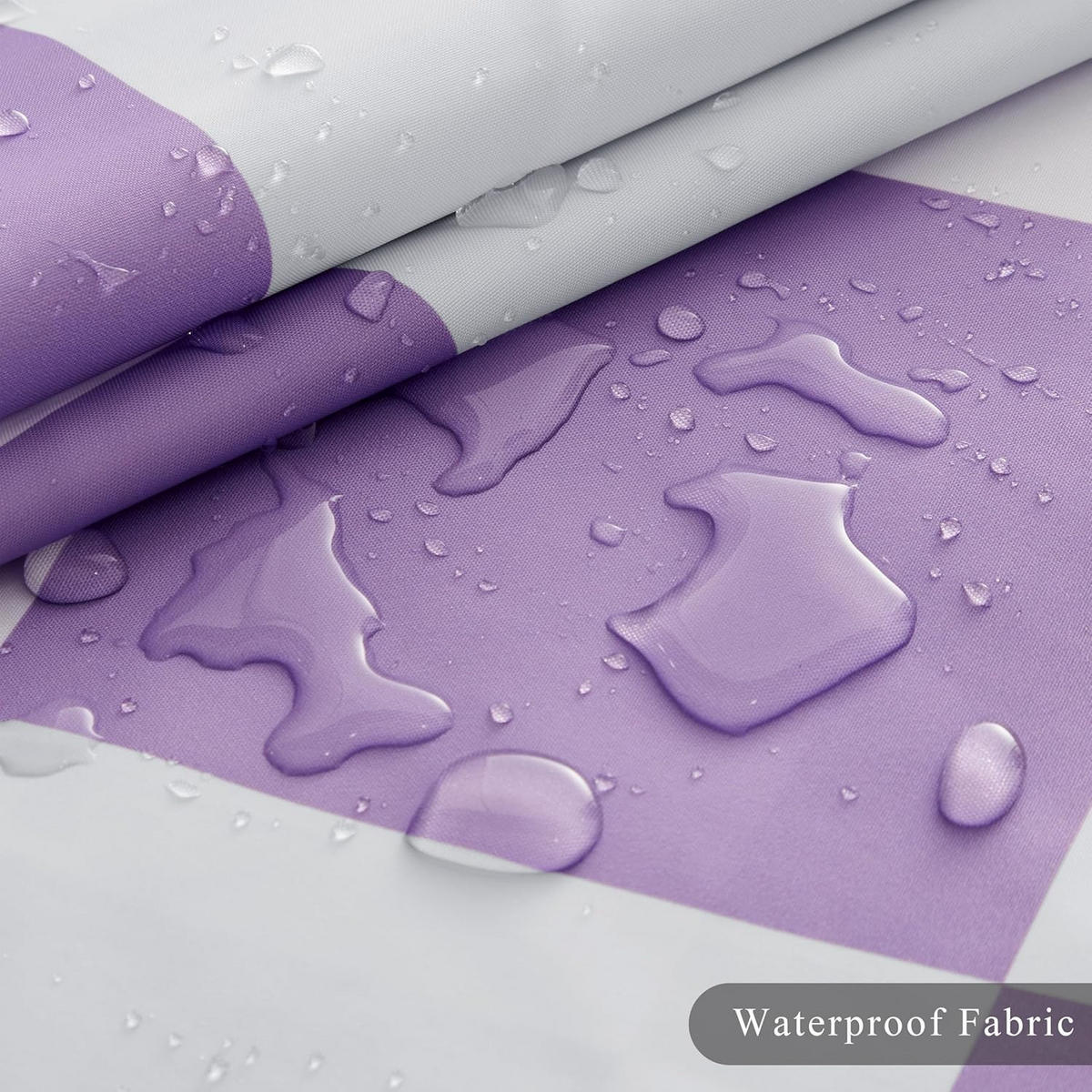 DUSCHVORHANG Karierter 180 x 180 cm - Lila, Textil (180/180cm) - Kaket