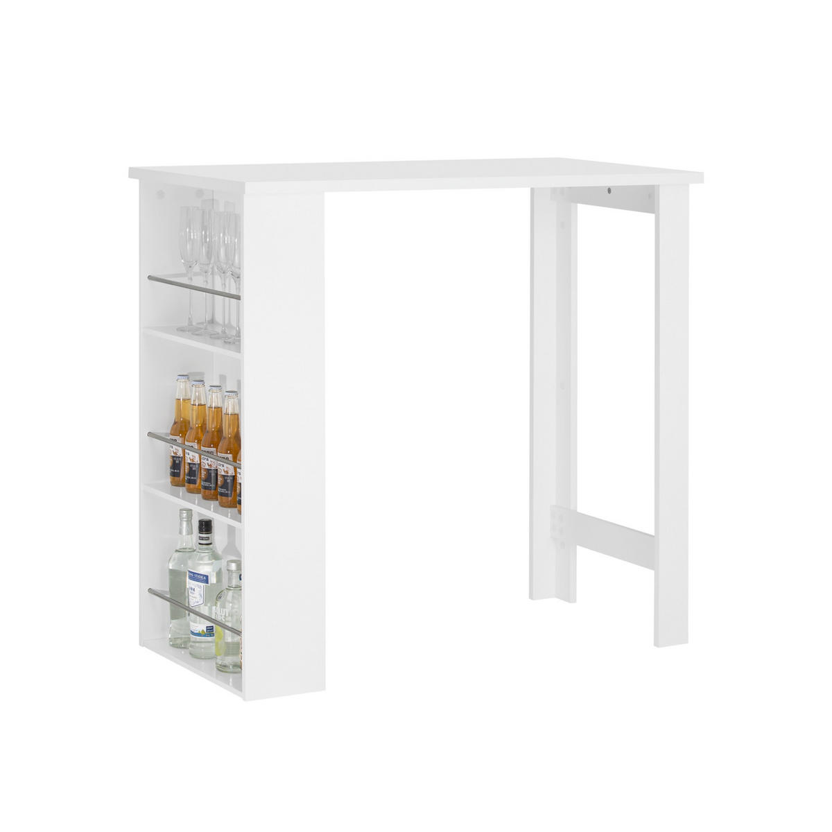 BARTISCH Weiß - Weiß, Holzwerkstoff (112/106/57cm) - SoBuy