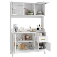 HOCHSCHRANK aus Holzwerkstoff 120x40x178 cm Weiß mit Stauraum, Steckdosen sowie USB-A- und USB-C-Anschluss - Weiß, Holzwerkstoff (120/178/40cm) - IVMEU