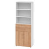 KOMBISCHRANK - mit Schubladen 42/80/215,6 cm in Weiß/Nussbaumfarben - Nussbaumfarben/Weiß, Holzwerkstoff (80/215.6/42cm) - bümö