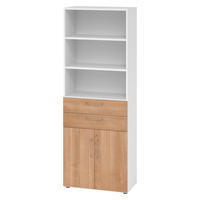 KOMBISCHRANK - mit Schubladen 42/80/215,6 cm in Weiß/Nussbaumfarben - Nussbaumfarben/Weiß, Holzwerkstoff (80/215.6/42cm) - bümö