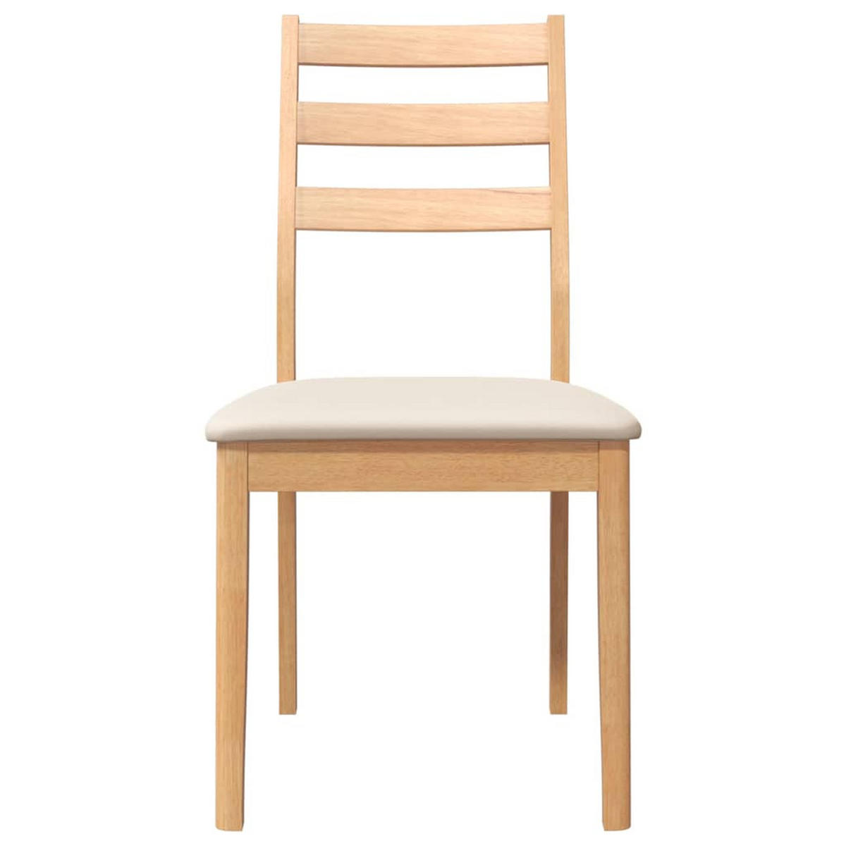 ESSZIMMERSTÜHLE mit Kissen 2 Stk. Natur Massivholz Gummibaum 48.5*49*90cm - Naturfarben/Weiß, Holz (48.5/90/49cm) - ZMH