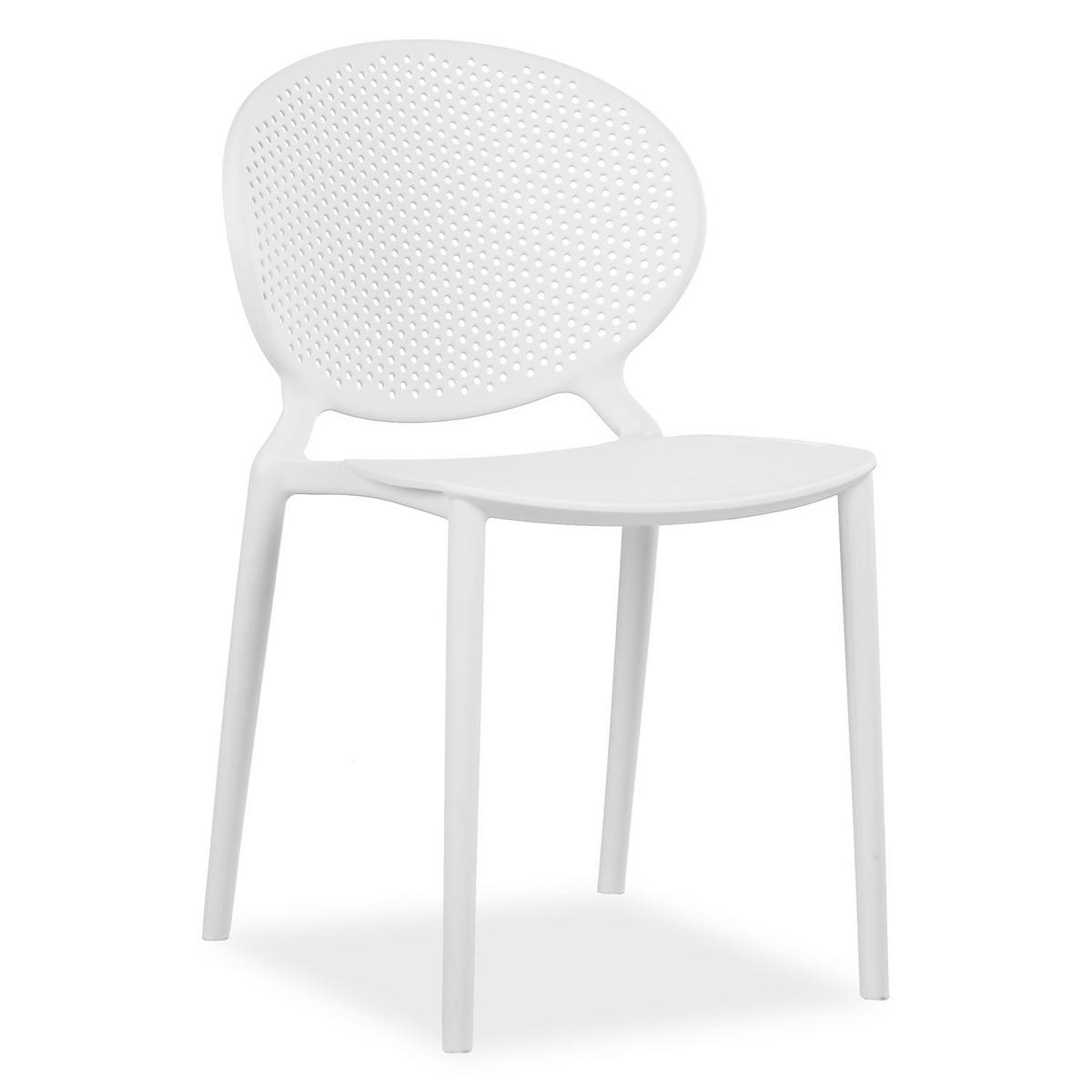 GARTENSTUHL 4er-Set Kunststoff Weiß - Weiß, Kunststoff (41/77/48cm) - Homestyle4u