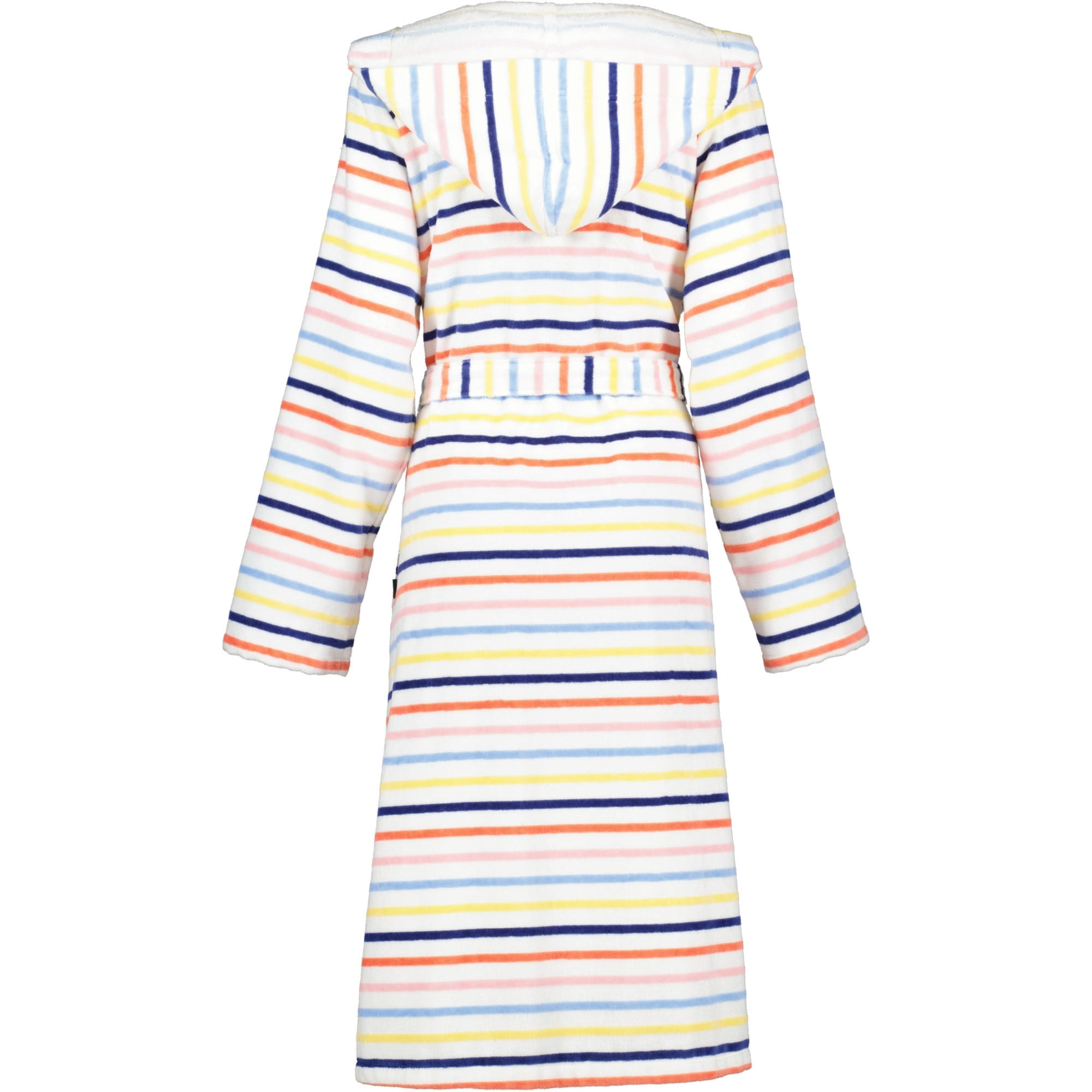 BADEMANTEL DAMEN KAPUZE STREIFEN 3344 WEISS-MULTICOLOR - 62 - Multicolor, Textil (XLnull) - Cawoe