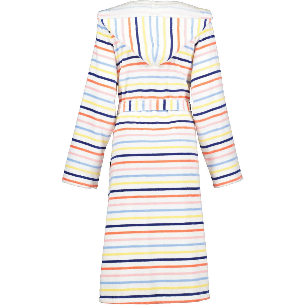 BADEMANTEL DAMEN KAPUZE STREIFEN 3344 WEISS-MULTICOLOR - 62 - Multicolor, Textil (Lnull) - Cawoe