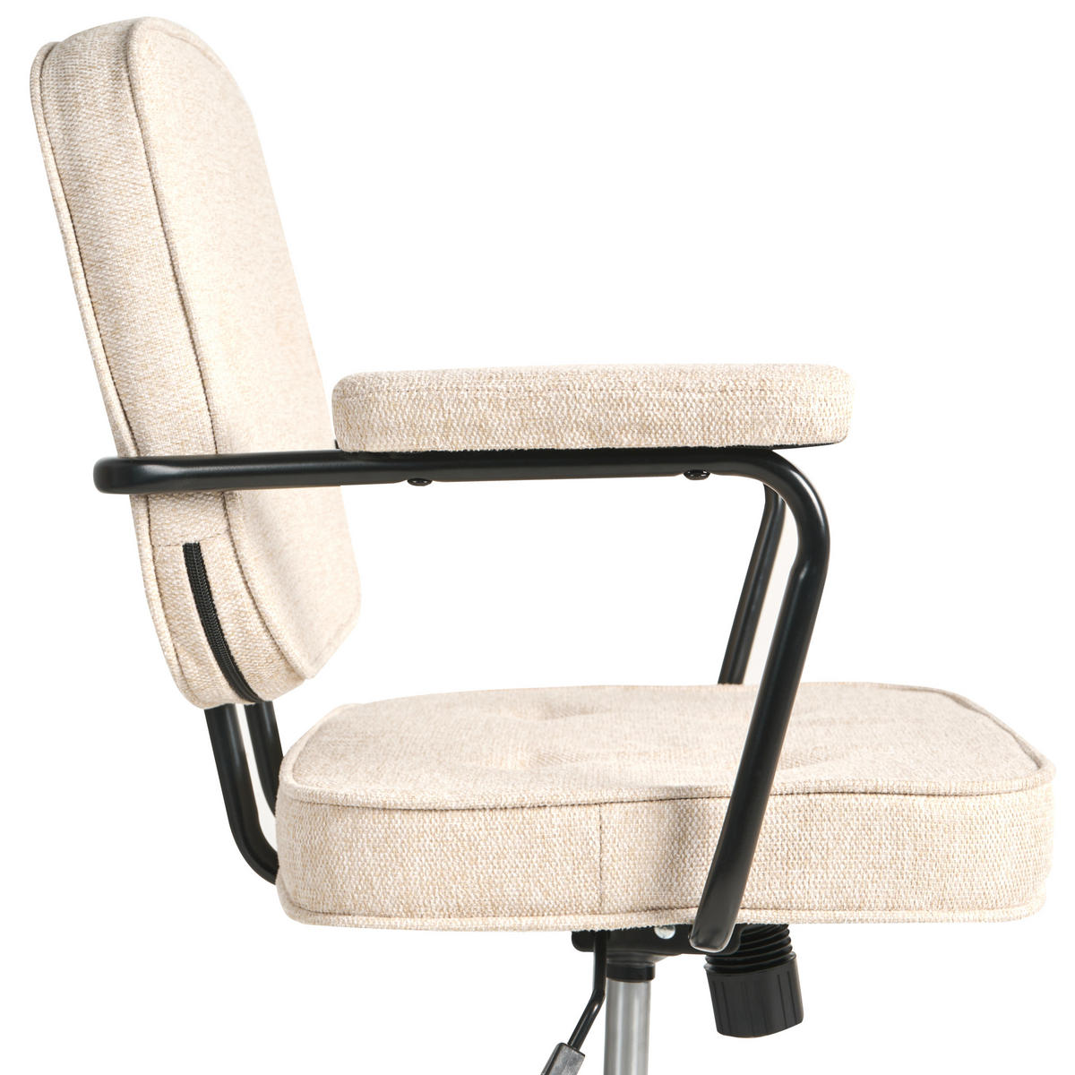 SCHREIBTISCHSTUHL Stoff Hellbeige Pawnee - Beige, Textil (64/88/64cm) - Beliani