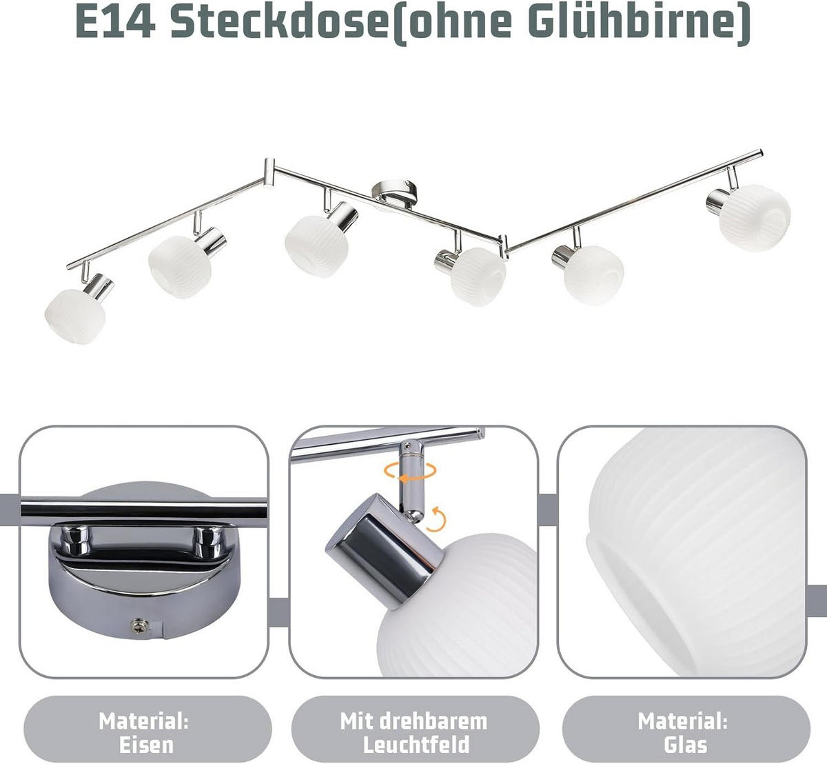 DECKENSTRAHLER Funkeline 10/17.5/150 cm - Weiß, Metall (150/10/17.5cm) - ZMH