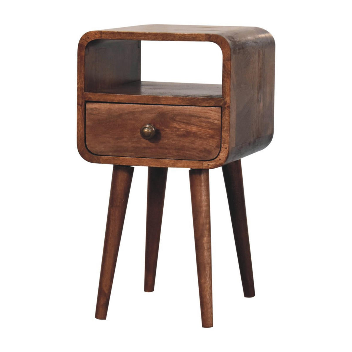 NACHTTISCH Honey-Caramel-Finish, 1 Schublade, 1 offenes Regal, Braun - Braun, Holz (30/55/30cm) - Artisan Furniture