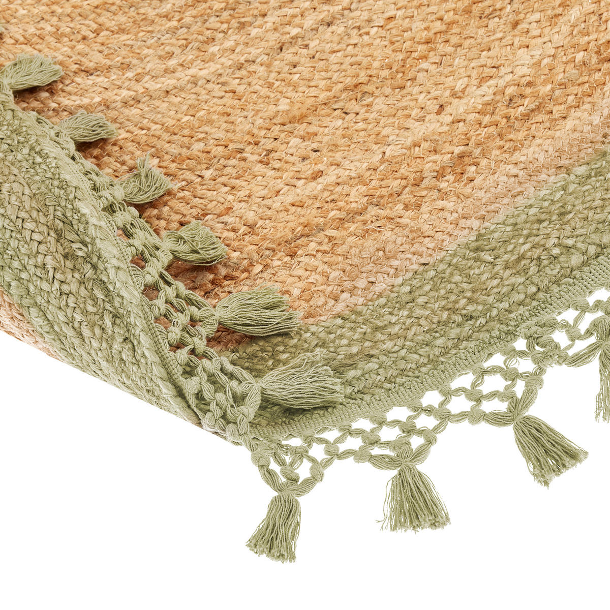 TEPPICH geflochten Marts 140/140 cm - Beige, Naturmaterialen (140/140cm) - Beliani