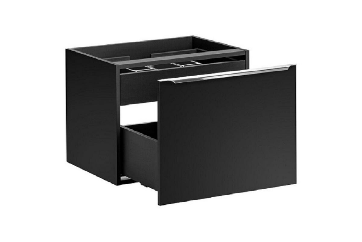 BADMÖBEL-SET 11Teile - Santa Fe Black S BM18 in Schwarz / Matt - Schwarz, Holz (140/160/46cm)