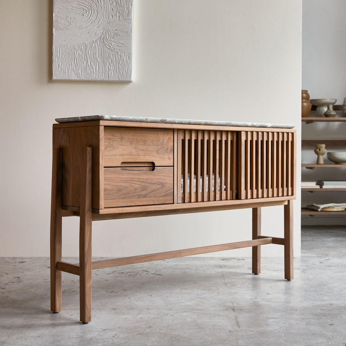 KONSOLENTISCH Isaure Braun aus Walnuss - Braun, Holz (35/126/80cm) - Tikamoon