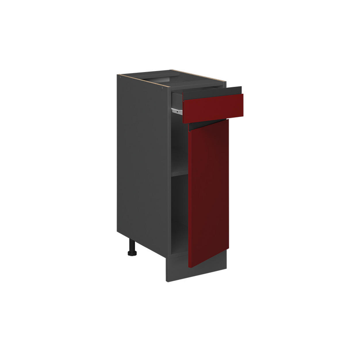 KÜCHENUNTERSCHRANK R-Line Rot 30 cm AP Marmor - Anthrazit/Rot, Holzwerkstoff (30/81.6/60cm) - Vicco