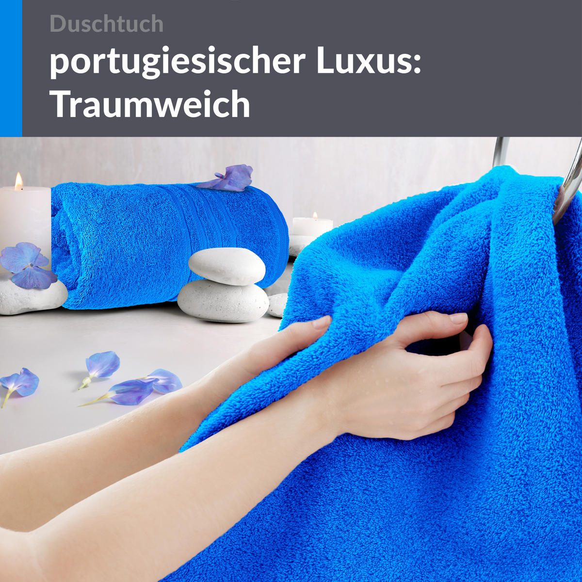 DUSCHTUCH London Karibik Blau 2er Set 70x140 - Hellblau, Textil (70/140cm) - Lashuma