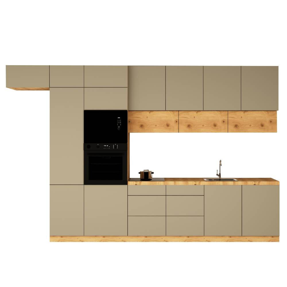 KÜCHENZEILE 400 cm - Langen K18-M400 - in Artisan Eiche/Beige - Beige, Holz (400/248/58cm)