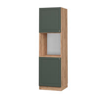 HERDUMBAUSCHRANK Fame-Line Grün-Gold Landhaus 60 cm offen - Eiche Wotan/Grün, Holzwerkstoff (60/206.8/58cm) - Vicco