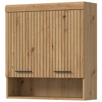 HÄNGESCHRANK Eiche Artisan 74 x 79 cm, Badschrank hängend 2-türig - Schwarz/Eiche Artisan, Holzwerkstoff/Kunststoff (74/79/24cm) - Inn.Furn