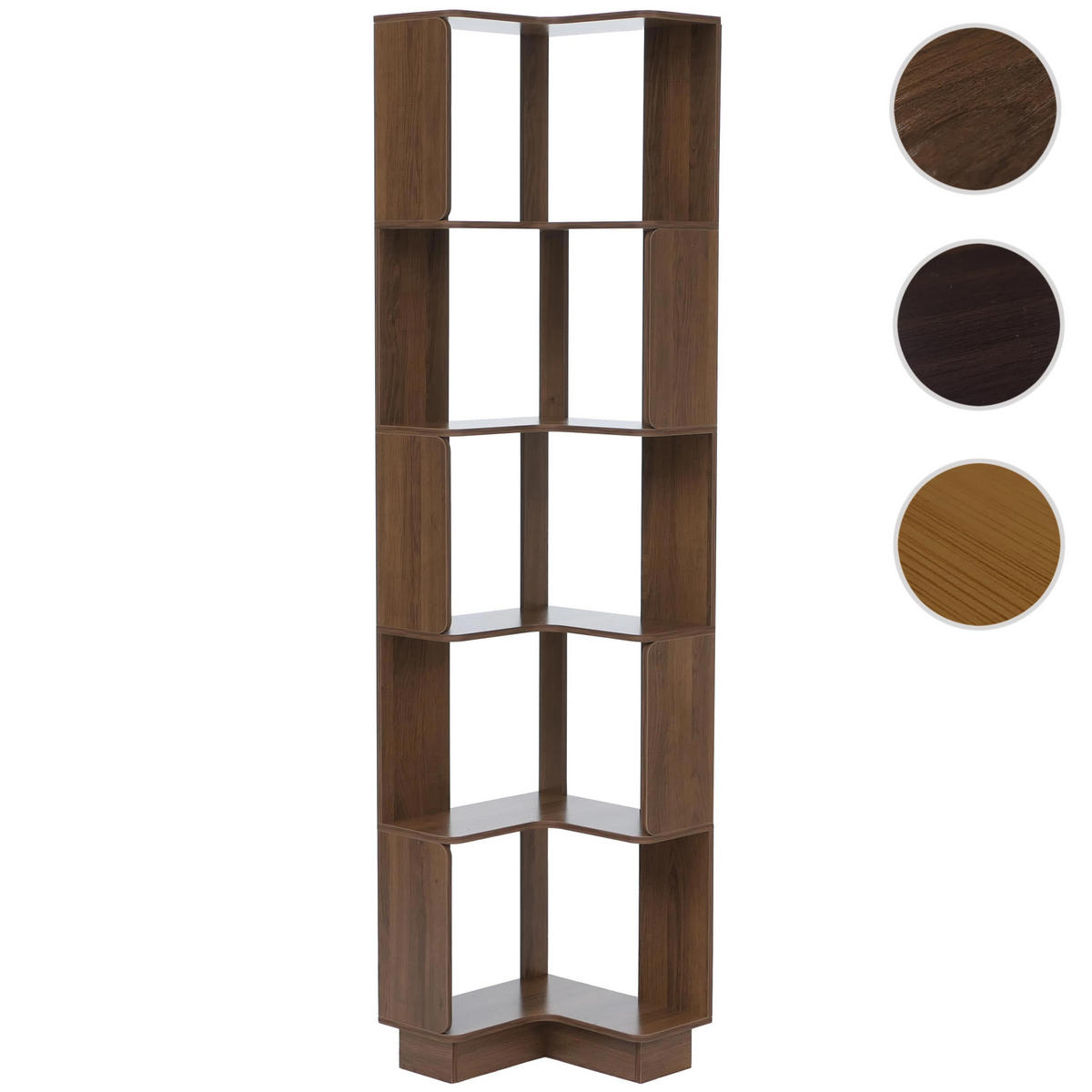 ECK-BÜCHERREGAL Braun - Braun, Holz (40/175/40cm) - MCW