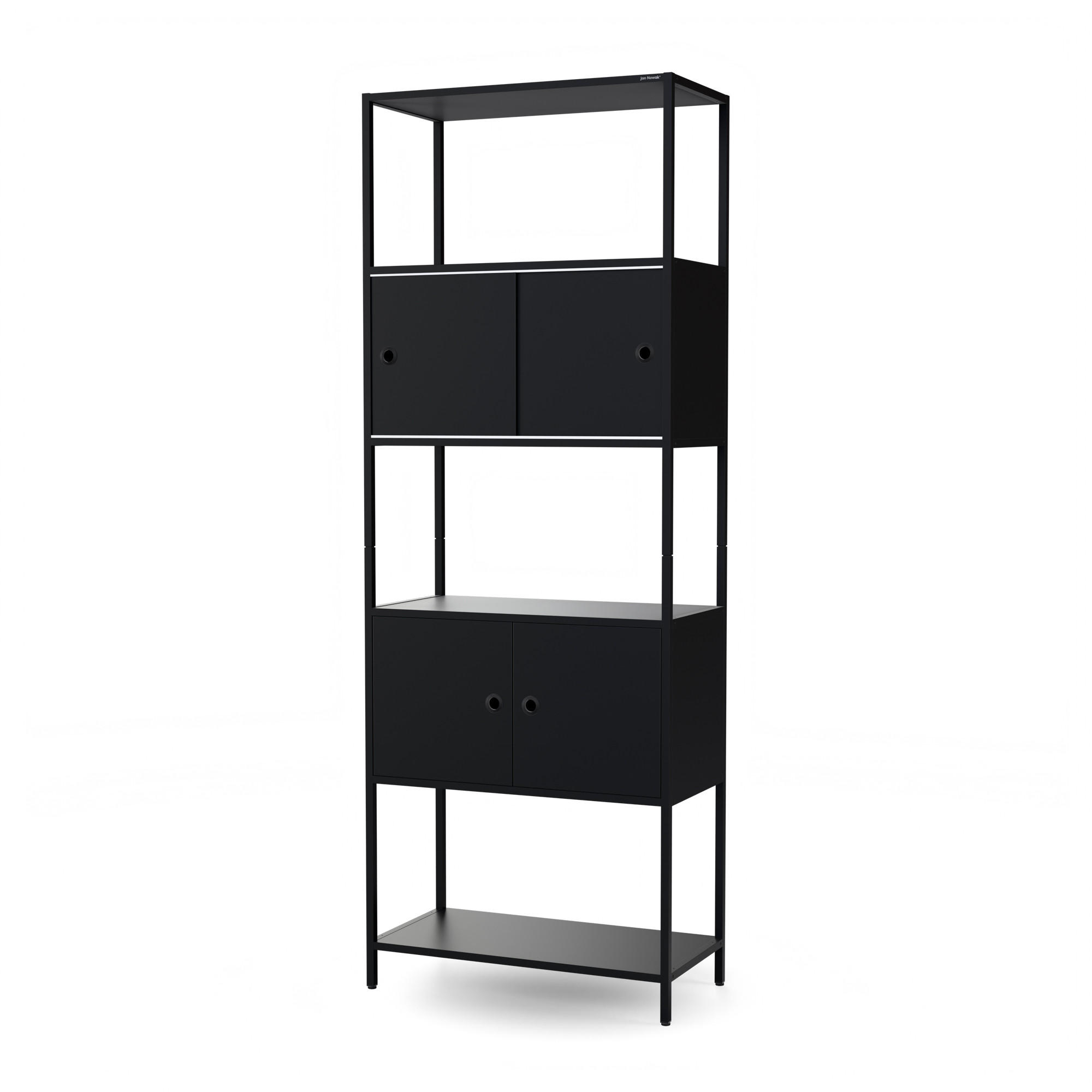 Jan Nowak Regal Schwarz 80x220x40 cm