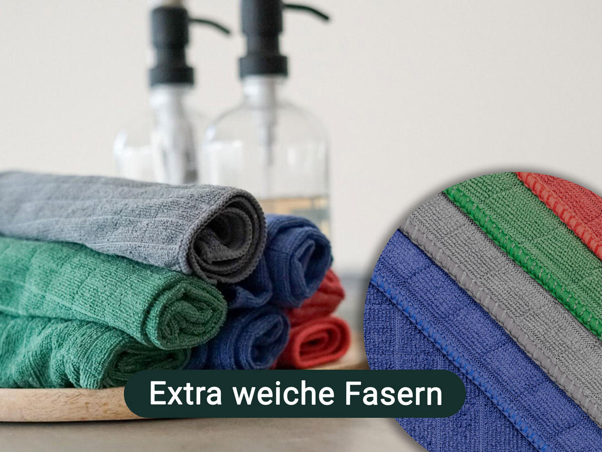 REINIGUNGSTÜCHER, 8er-Set, 40x40 cm, 80% Polyester, 20% Polyamid, farblich sortiert - Multicolor, Textil (40/40cm) - Zollner