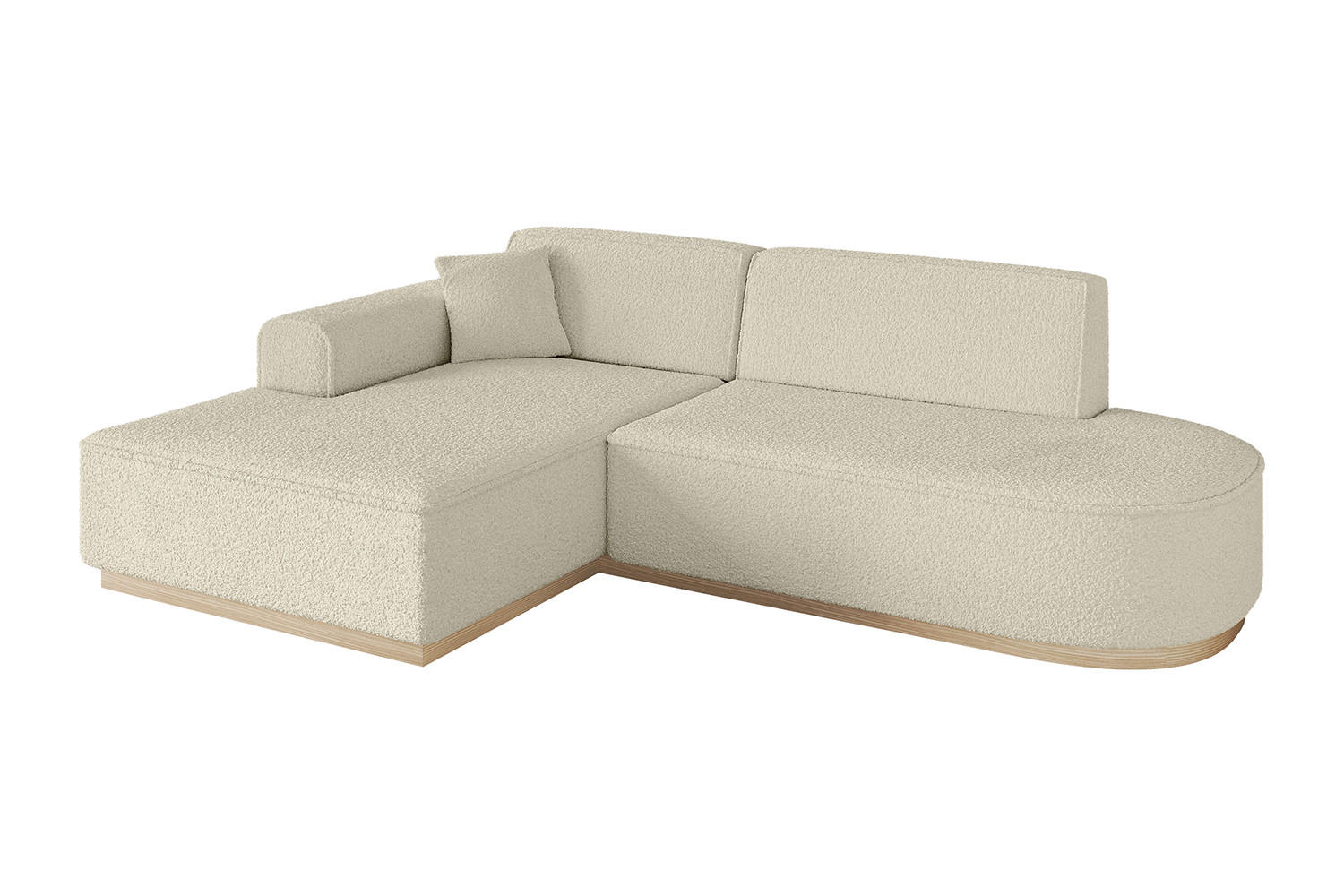 ECKSOFA Ottomane Links IREA-L1 - 232x165x80 cm Beige - Creme, Holzwerkstoff/Textil (232/165cm) - ALTDECOR
