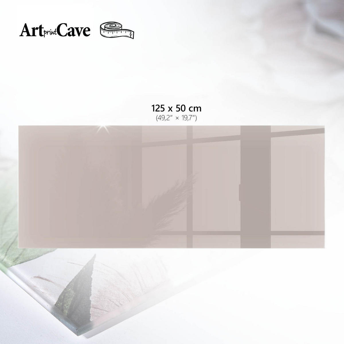 TISCHPLATTE 125x50 cm – Warmes, gedecktes Beige - Violett, Glas (125/50/0.4cm) - Wallfluent