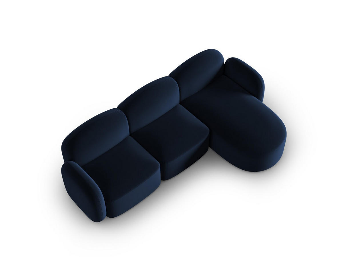 ECKSOFA rechts Blair aus Samt königsblau 4 Sitzplätze - Blau, Textil (155/272cm) - Micadoni