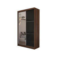 SCHWEBETÜRENSCHRANK VITALE 120/216/61 cm Modern Kleiderschrank 2-türig mit Spiegel Nussbaumfarben - Nussbaumfarben, Holzwerkstoff (120/216/61cm) - MASSENO