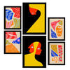 POSTER Set Mit 6 Auffällige Künste In Liebhaber Abstrakt A3 & A4 Schwarzer Rahmen - Schwarz, Papier (29/3cm) - Nacnic